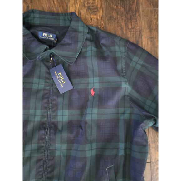 Polo Ralph Lauren Jacket Blue Green Plaid Tartan Full Zip Jacket Men’s 2XB - Picture 2 of 14